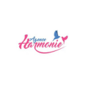 logo féminin cursive rose et bleu, papillon et cœur