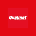 logo qualinet blanc sur carré rouge moderne