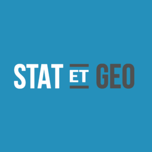 logo stat et geo sur fond bleu canard