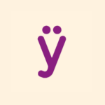 logo y con dieresi viola su sfondo crema