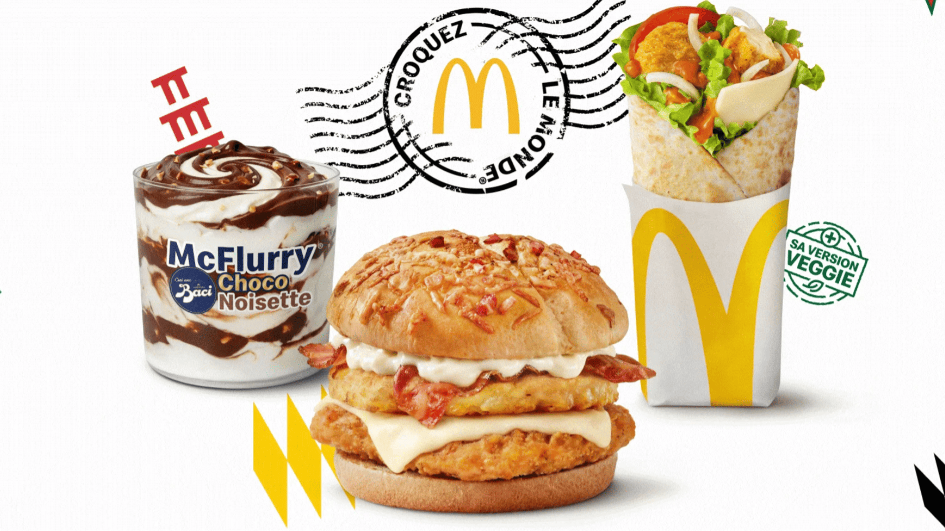 sandwich croustillant, wrap veggie et mcflurry choco noisette