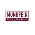 mundfein pizzawerkstatt logo – minimalistisches bordeaux signet