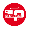 logo pascucci su sfondo rosso circolare