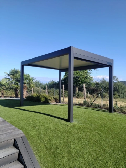 pergola moderne À toit plat pour jardin