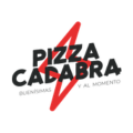 logotipo pizza calabra con rayo rojo