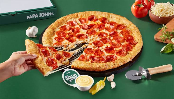 pizza pepperoni papa johns con queso fundido