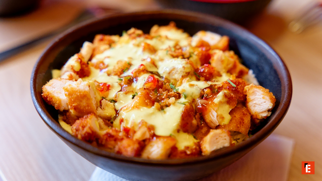 gratin crémeux de poulet aux croûtons