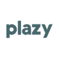 logo minimalista plazy en azul grisáceo