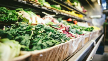 rayon de feuilles vertes : Épinards et salades