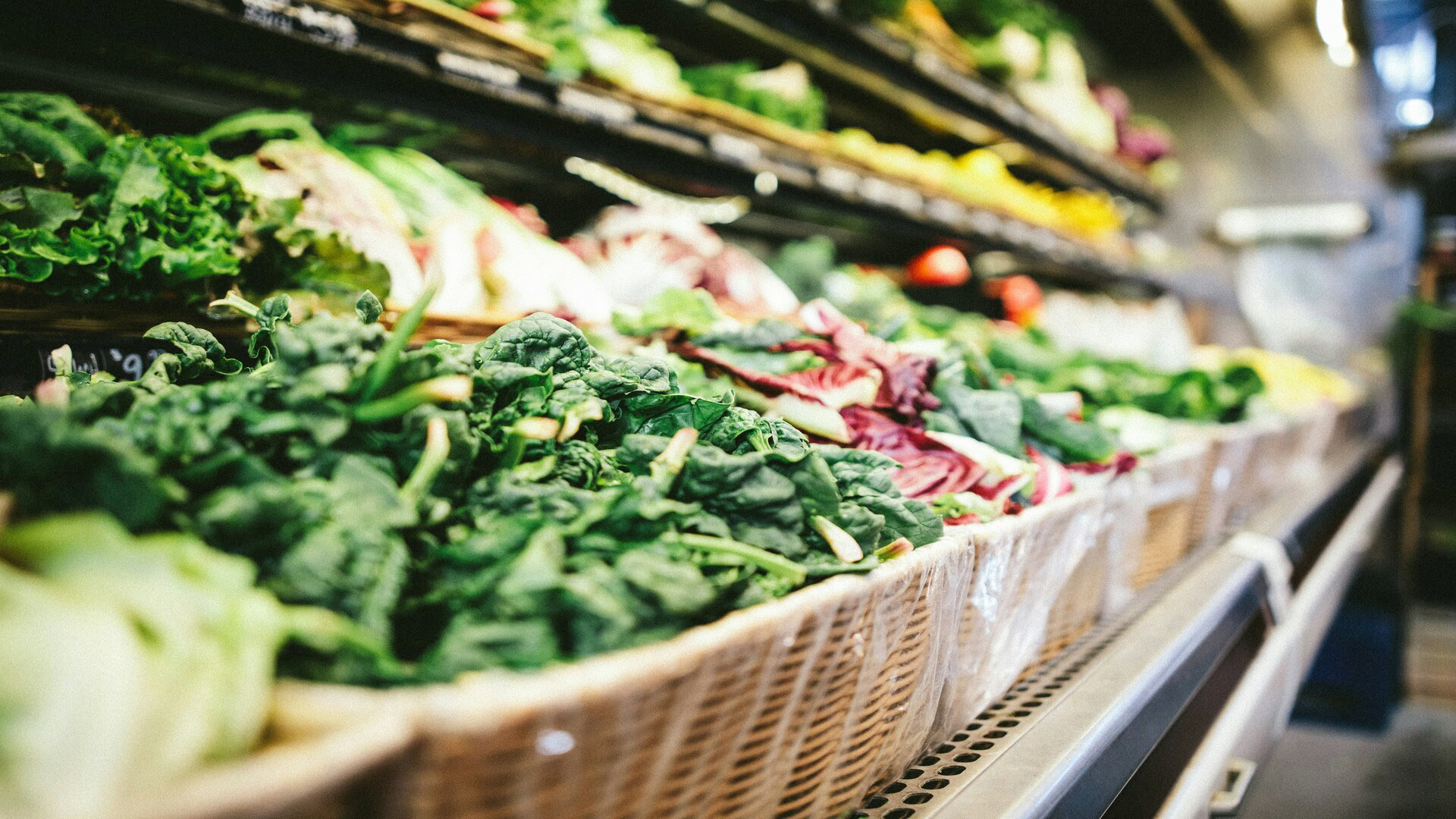 rayon de feuilles vertes : Épinards et salades