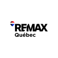 logo re/max québec — emblème rond rouge, blanc et bleu