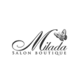 logo milada calligraphique avec papillon — salon boutique