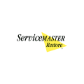 logo servicemaster restore avec motif triangle jaune
