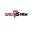 seven brew logo — bold 73 with red swoosh