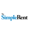 logotipo minimal simple rent para alquiler azul y negro