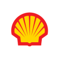 bold yellow scallop shell logo with red outline