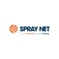 logo spray net orange et bleu avec slogan
