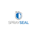 logo sprayseal : bouclier bleu et gris