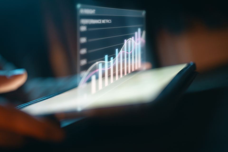 tableau de performance holographique sur smartphone