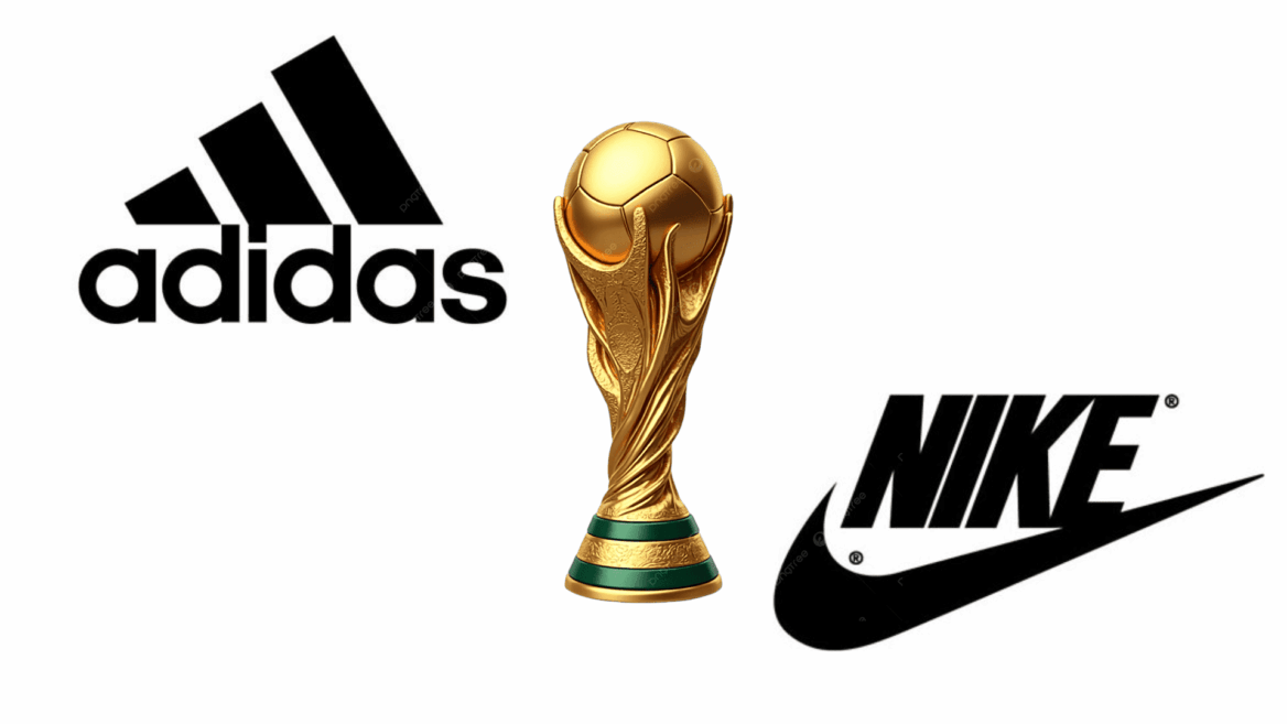 trofeo dorado de fútbol entre adidas y nike
