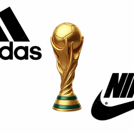 trofeo dorado de fútbol entre adidas y nike