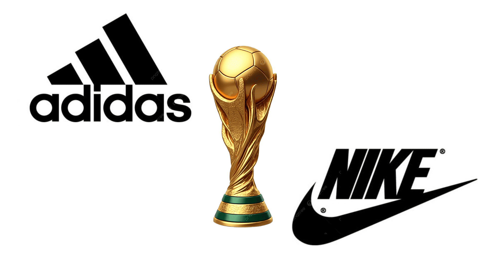 trofeo dorado de fútbol entre adidas y nike