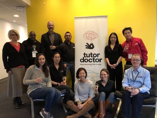 tutor doctor team celebration in office