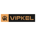 logotipo vipkel negro y oro con corona