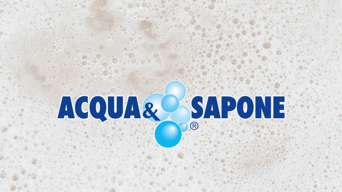 logo acqua & sapone con bolle blu
