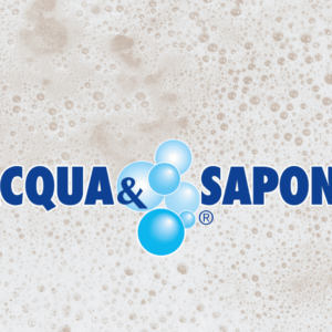 logo acqua & sapone con bolle blu