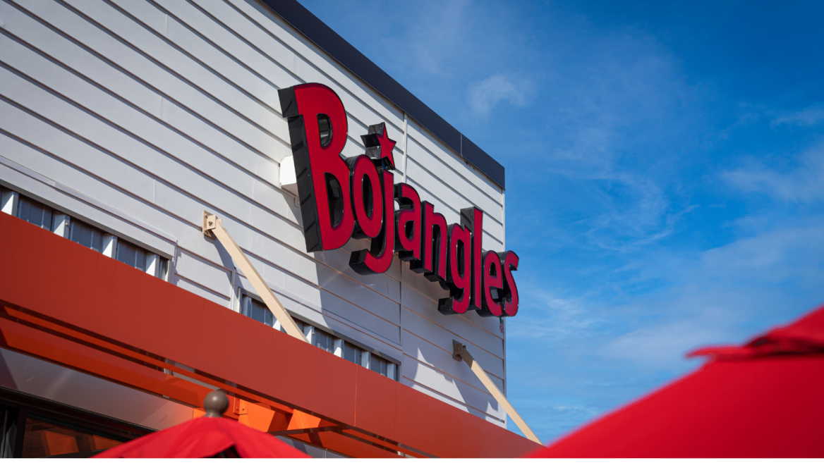 bojangles restaurant exterior under blue sky