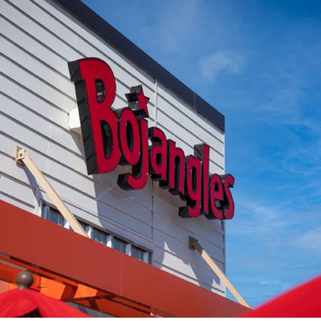 bojangles restaurant exterior under blue sky