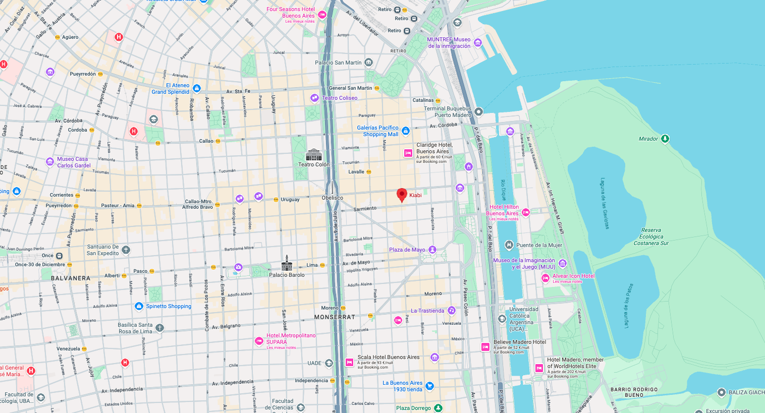 carte de buenos aires : kiabi, obélisque et puerto madero