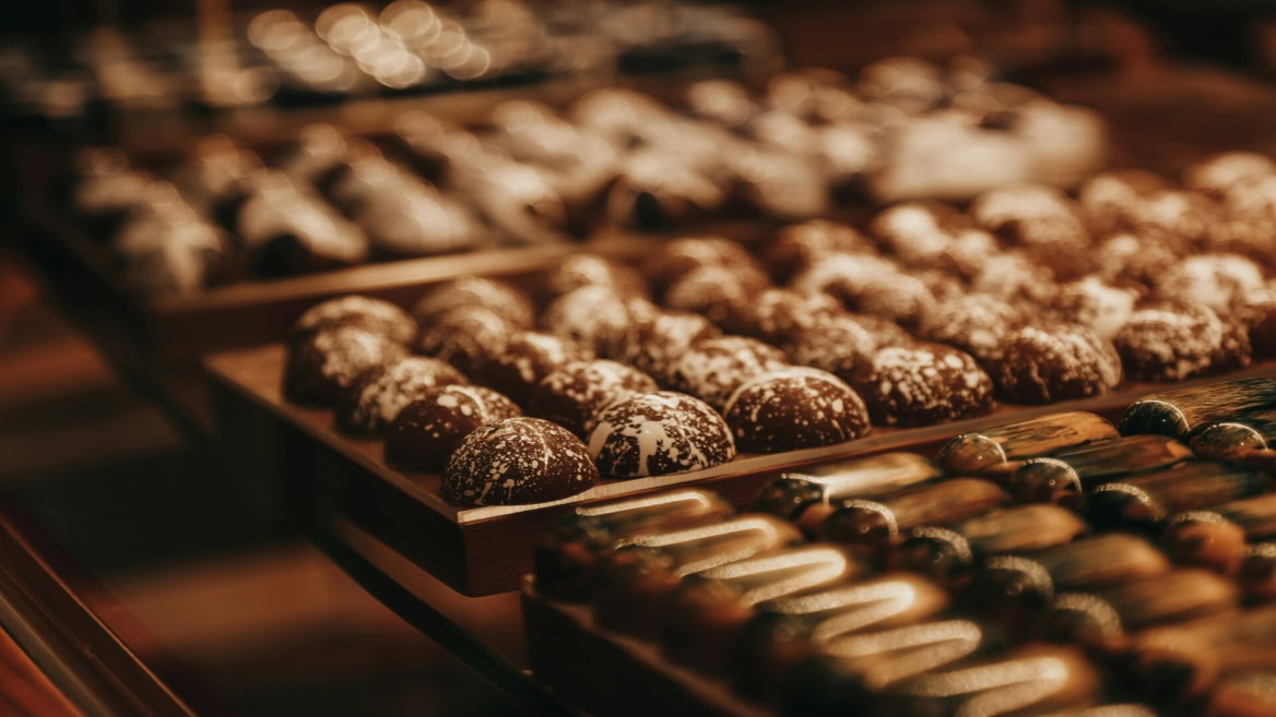 chocolats artisanaux de luxe en vitrine