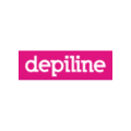 logo depiline magenta minimalista sobre fondo blanco