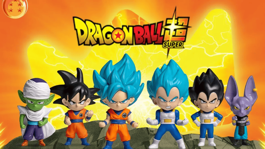 figuras chibi de dragon ball super: goku y vegeta
