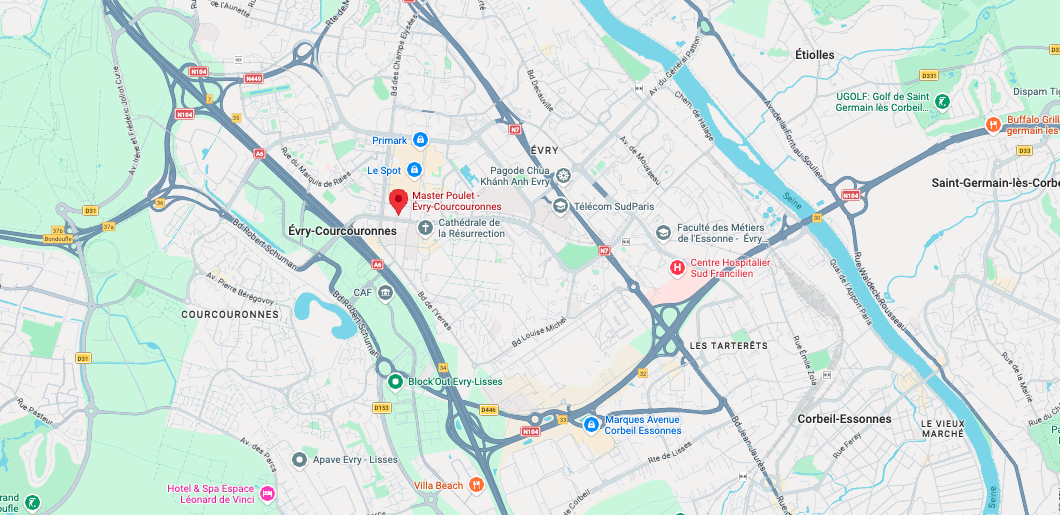 carte d’Évry courcouronnes et master poulet