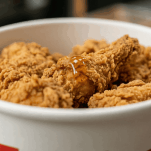 pollo frito crujiente en vaso de papel