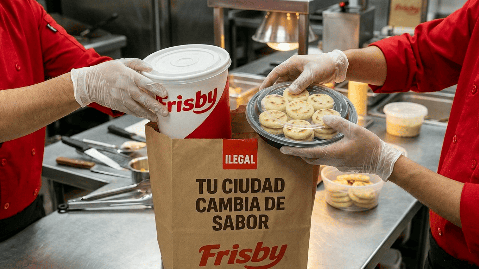 bolsa frisby para llevar en cocina rápida