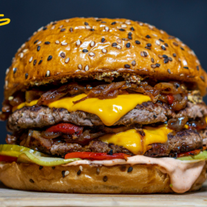 goldies gourmet burger au fromage fondant et oignons caramélisés