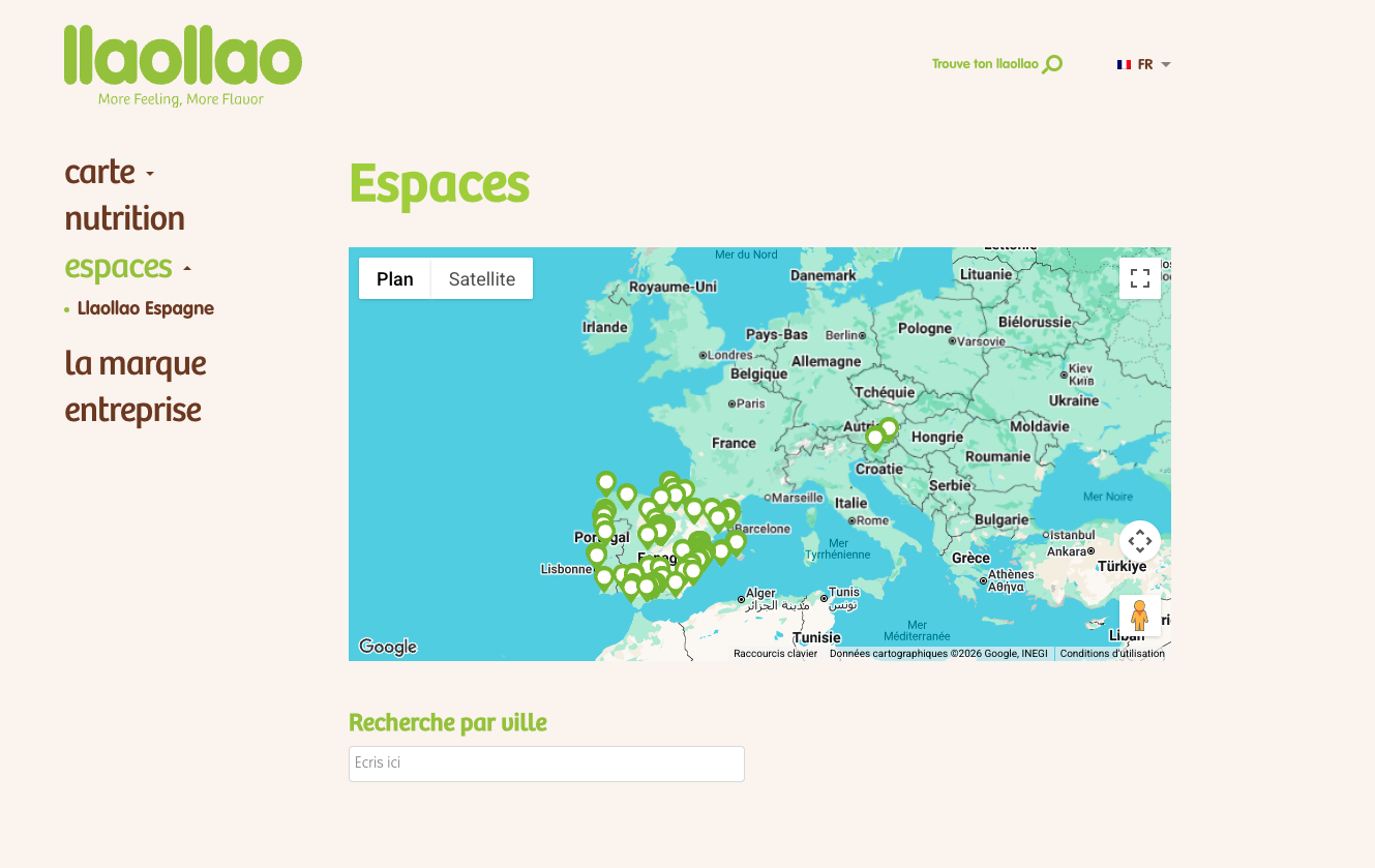carte des espaces ilaolao en espagne et portugal