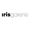 logo minimalista de iris galerie en blanco