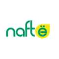 logo minimalista naft en turquesa y amarillo