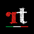 monogramma rt rosso, bianco e verde su nero