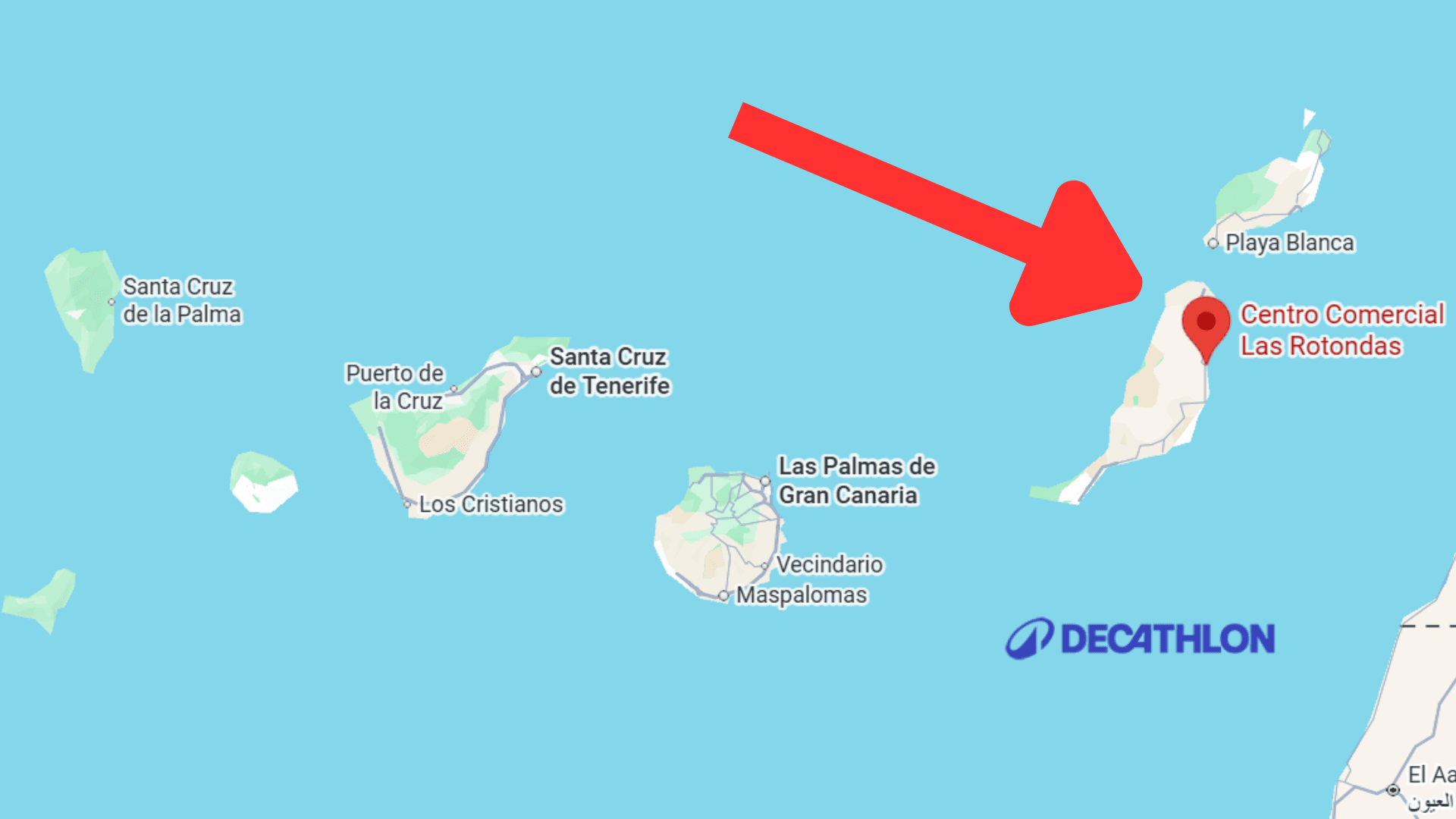 mapa de canarias con flecha a las rotondas