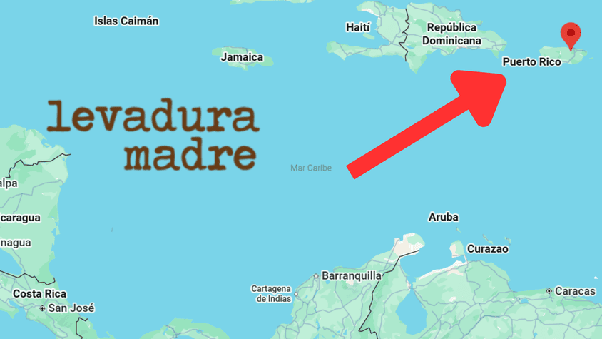 mapa del caribe: puerto rico y “levadura madre”