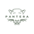 logo panthera verde minimalista con emblema elegante