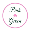 logo floral rosa y verde en círculo