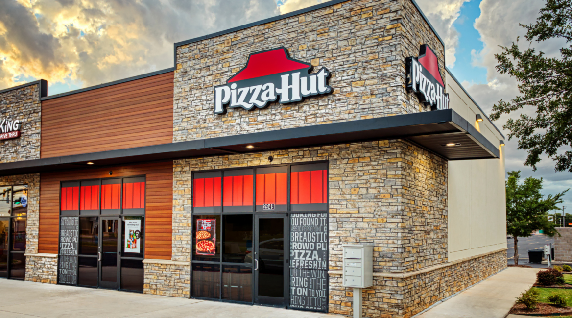 pizza hut exterior with modern storefront