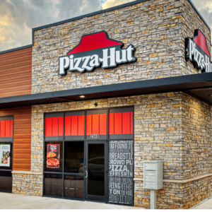 pizza hut exterior with modern storefront